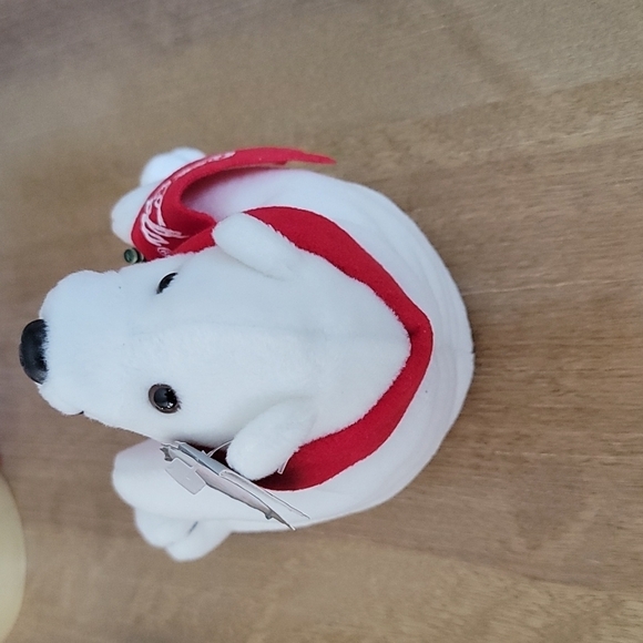 1998 Coca-Cola Polar Bear in Red Scarf Beanie Plush - Picture 3 of 10